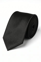 Corbata negra lisa de color liso para hombre