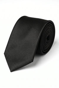 Corbata negra lisa de color liso para hombre