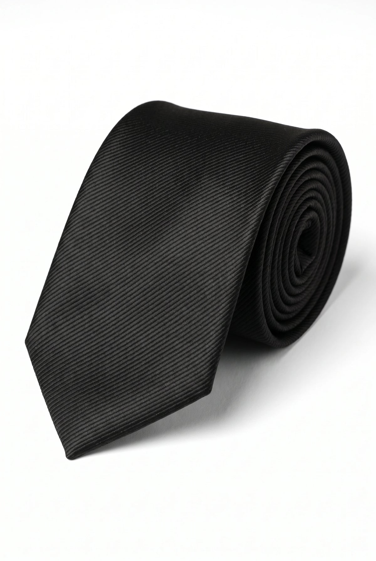 Corbata negra lisa de color liso para hombre
