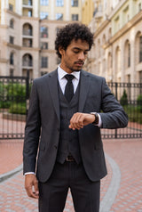 Corbata negra lisa de color liso para hombre