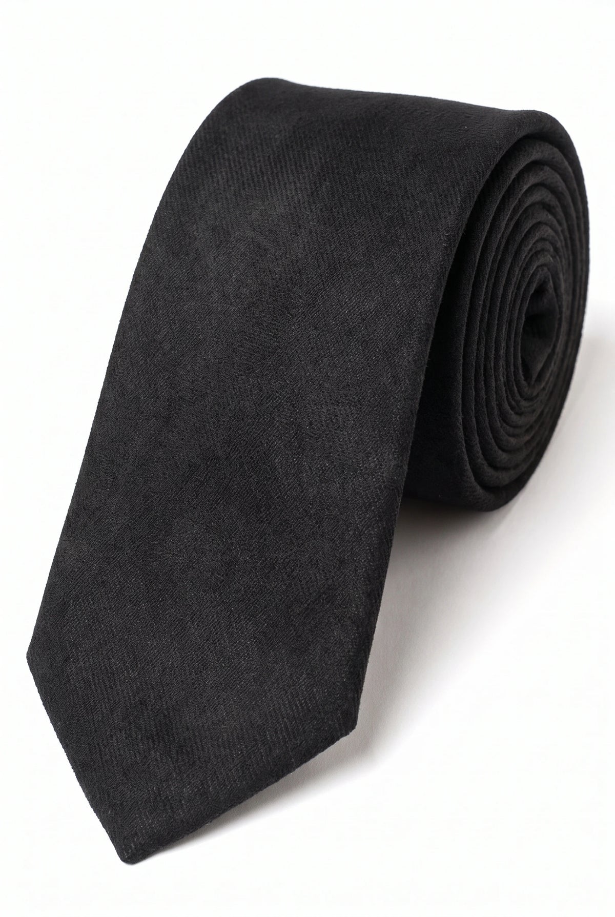 Corbata de hombre con acabado de ante negro