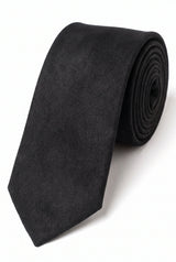 Corbata de hombre con acabado de ante negro