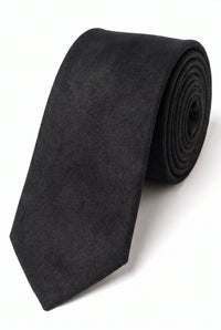 Corbata de hombre con acabado de ante negro