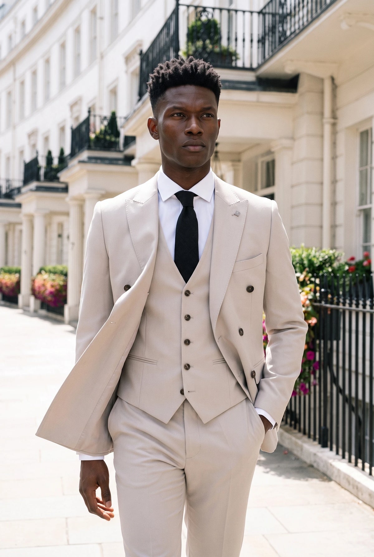 Corbata de hombre con acabado de ante negro