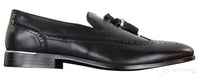 Zapatos brogue negros con borlas para hombre