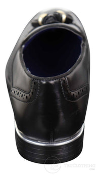 Zapatos brogue negros con borlas para hombre