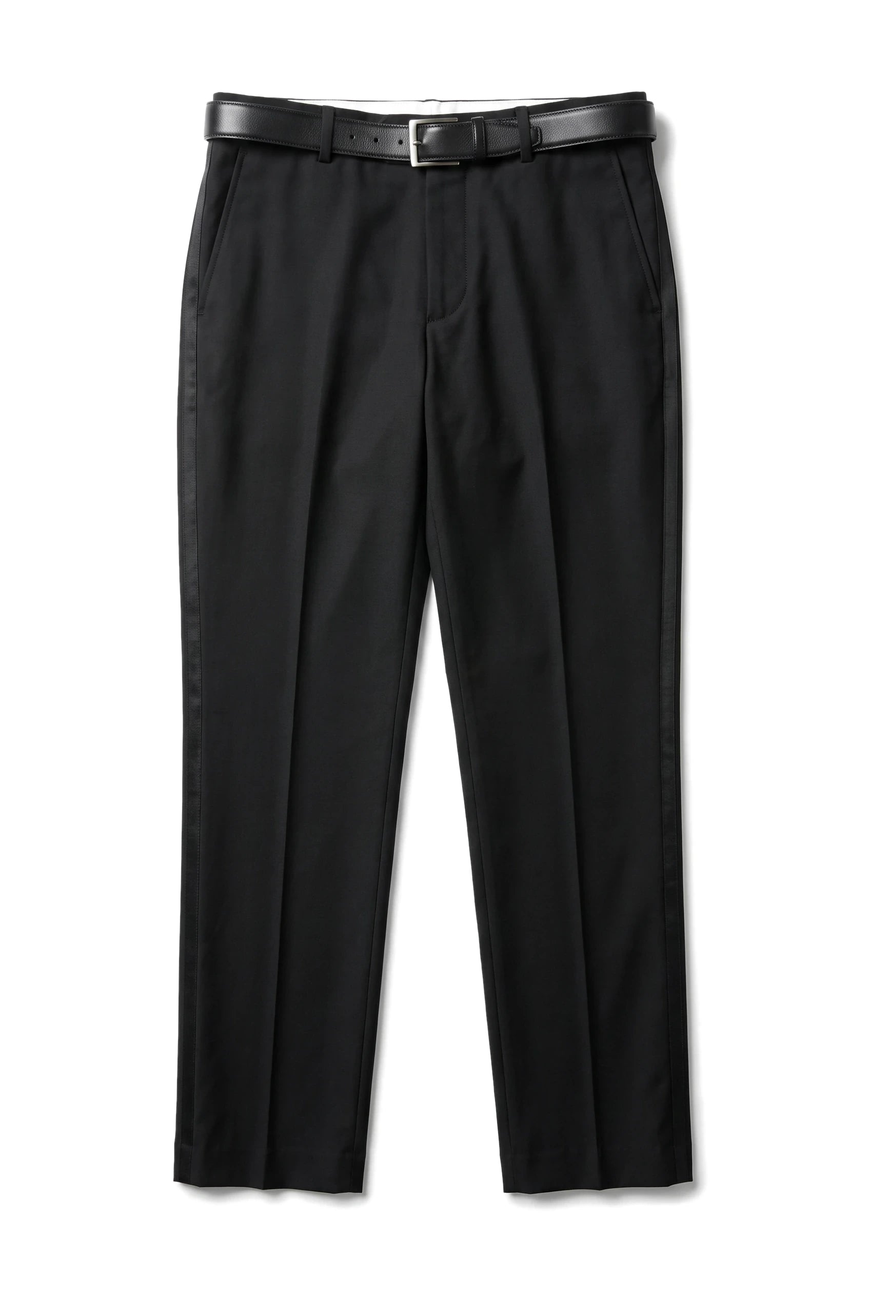 Pantalones de esmoquin negros para hombre, ideales para bodas, graduaciones y ocasiones especiales. Rayas de satén.