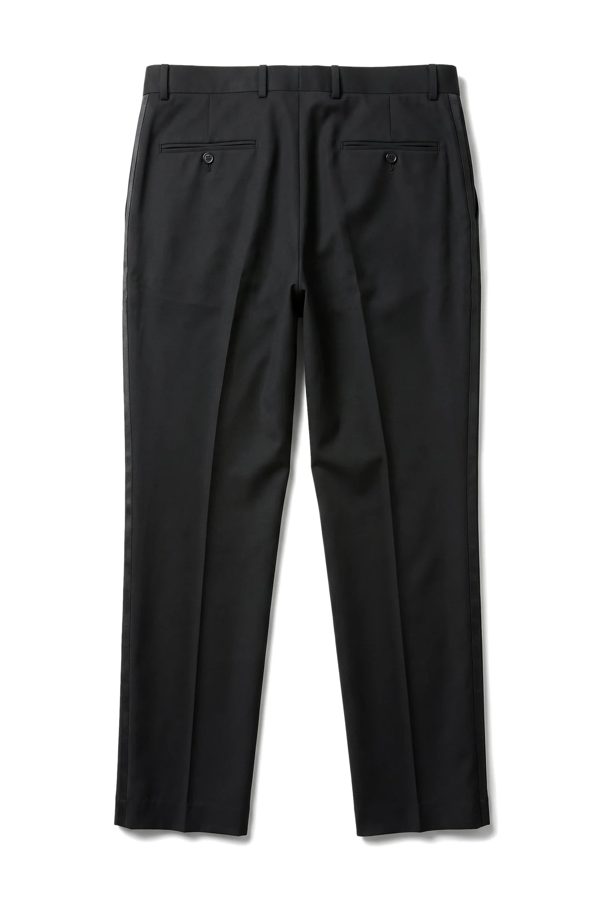 Pantalones de esmoquin negros para hombre, ideales para bodas, graduaciones y ocasiones especiales. Rayas de satén.