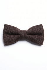 Pajarita de hombre de mezcla de lana y tweed negro