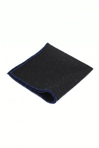 Pañuelo de bolsillo para hombre de mezcla de lana y tweed negro.