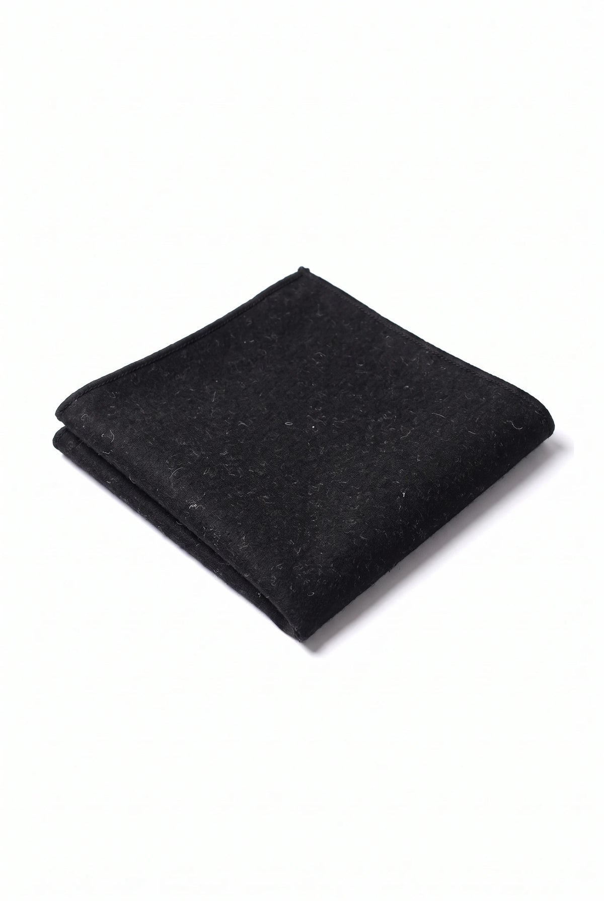 Pañuelo de bolsillo para hombre de mezcla de lana y tweed negro.