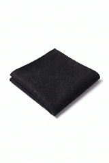 Pañuelo de bolsillo para hombre de mezcla de lana y tweed negro.