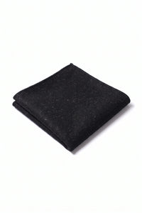 Pañuelo de bolsillo para hombre de mezcla de lana y tweed negro.
