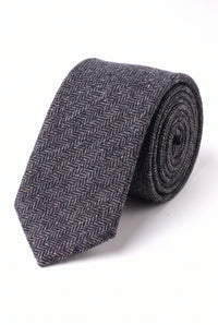 Corbata de tweed de mezcla de lana negra para hombre