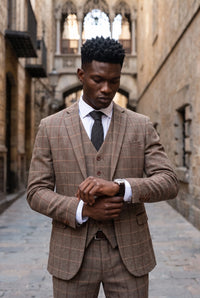 Corbata de tweed de mezcla de lana negra para hombre