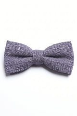 Pajarita de tweed azul con estampado de espiga para hombre
