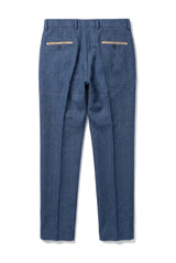 Dion - Pantalones de hombre de tweed azul con estampado de espiga