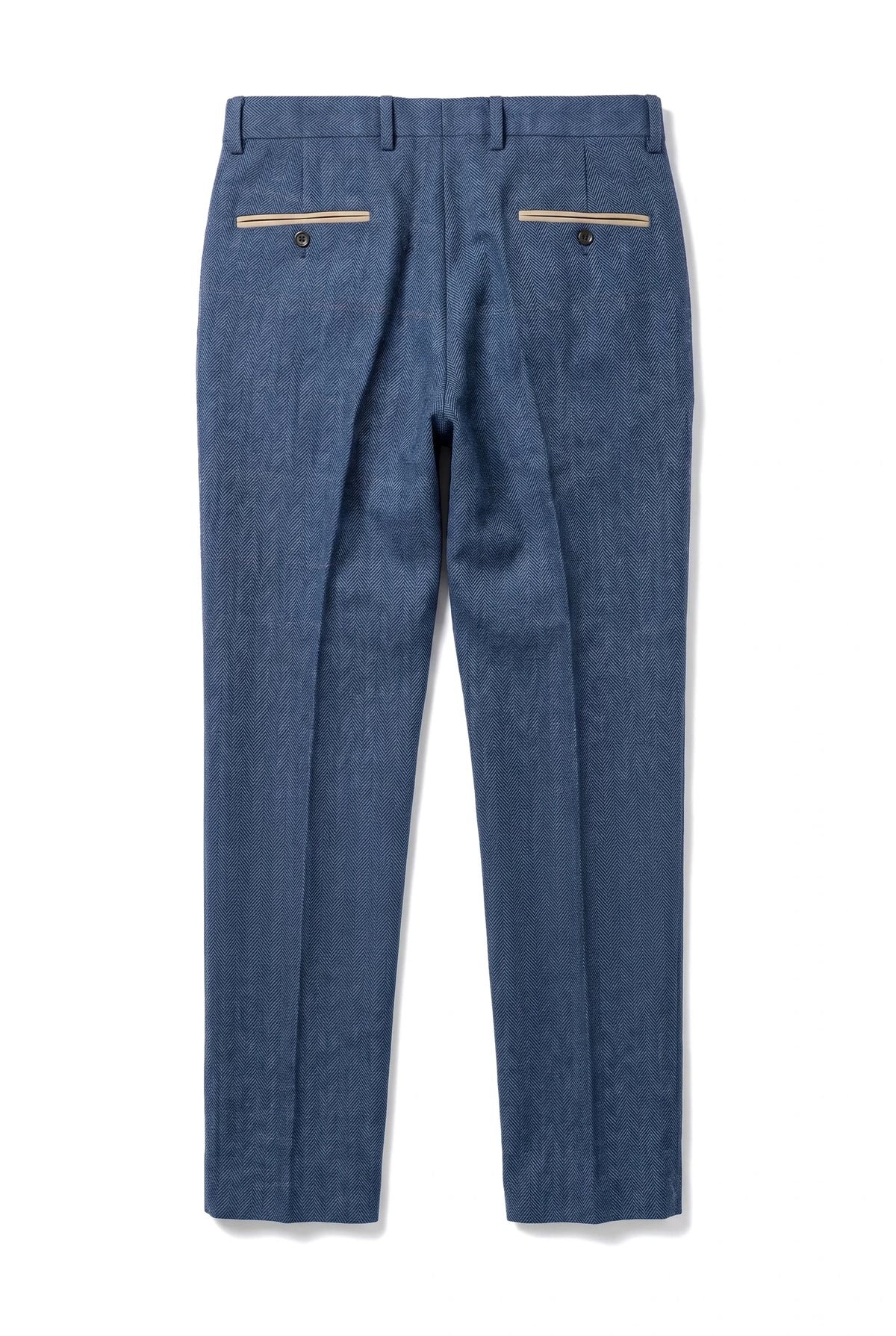 Dion - Pantalones de hombre de tweed azul con estampado de espiga