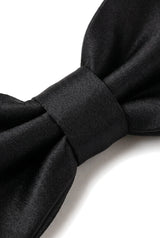 Conjunto de regalo para hombre: pajarita, pañuelo de bolsillo, gemelos, color negro.