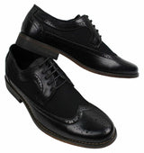 Zapatos de cuero tipo brogue para hombre, de diseñador italiano, elegantes e informales, en tonos marrón, negro y azul marino, estilo retro.