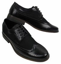 Zapatos de cuero tipo brogue para hombre, de diseñador italiano, elegantes e informales, en tonos marrón, negro y azul marino, estilo retro.