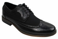 Zapatos de cuero tipo brogue para hombre, de diseñador italiano, elegantes e informales, en tonos marrón, negro y azul marino, estilo retro.