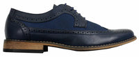 Zapatos de cuero tipo brogue para hombre, de diseñador italiano, elegantes e informales, en tonos marrón, negro y azul marino, estilo retro.