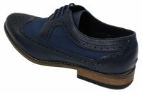 Zapatos de cuero tipo brogue para hombre, de diseñador italiano, elegantes e informales, en tonos marrón, negro y azul marino, estilo retro.