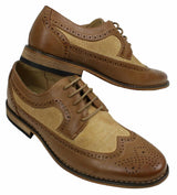 Zapatos de cuero tipo brogue para hombre, de diseñador italiano, elegantes e informales, en tonos marrón, negro y azul marino, estilo retro.