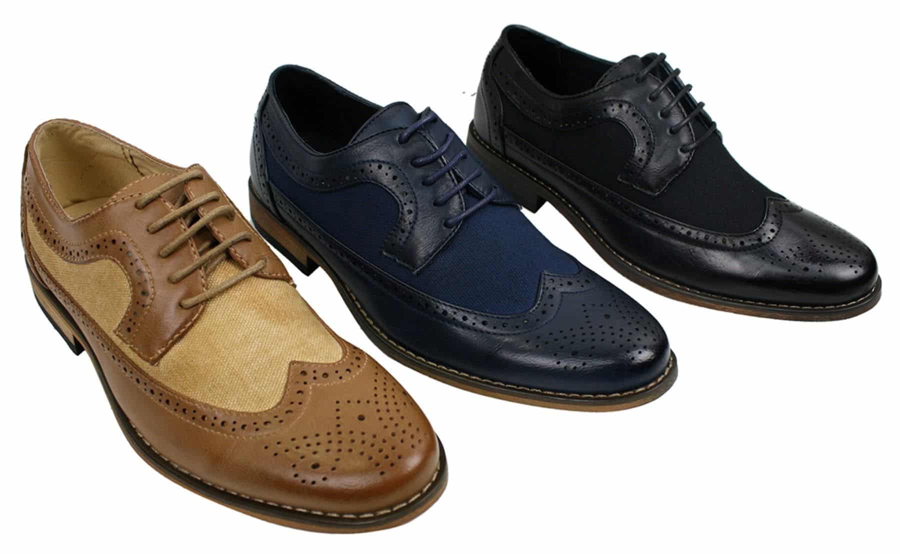 Zapatos de cuero tipo brogue para hombre, de diseñador italiano, elegantes e informales, en tonos marrón, negro y azul marino, estilo retro.