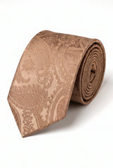 Set de regalo de corbata Paisley color bronce para hombre