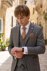 Set de regalo de corbata Paisley color bronce para hombre