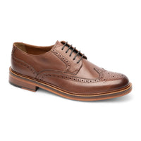 Zapatos de vestir tipo brogue de cuero marrón para hombre