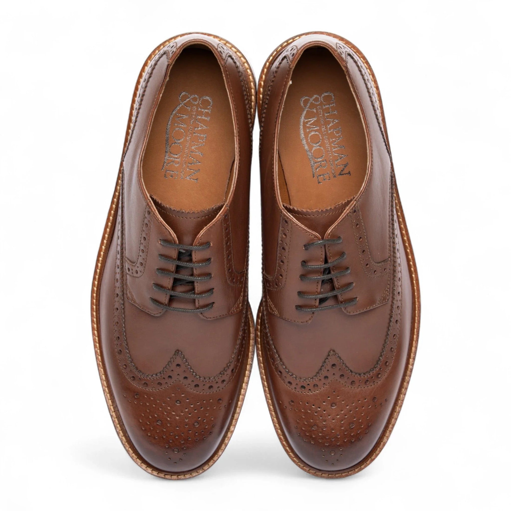 Zapatos de vestir tipo brogue de cuero marrón para hombre