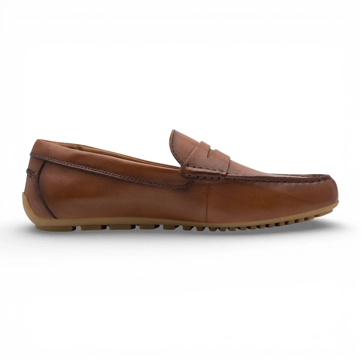 Mocasines de cuero marrón para hombre