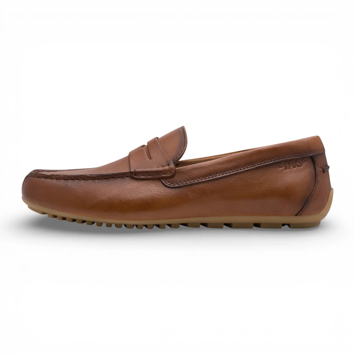 Mocasines de cuero marrón para hombre