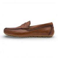 Mocasines de cuero marrón para hombre