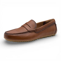 Mocasines de cuero marrón para hombre