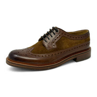 Zapatos brogue de ante marrón para hombre