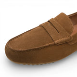 Mocasines de ante marrón para hombre