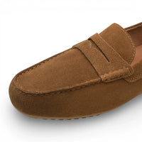 Mocasines de ante marrón para hombre