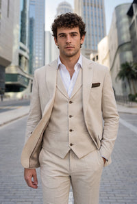 Pañuelo de bolsillo de tweed marrón para hombre