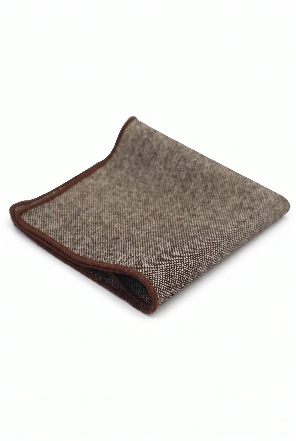 Pañuelo de bolsillo para hombre de mezcla de lana y tweed marrón.