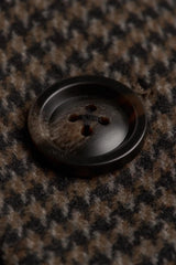 Abrigo de hombre de tweed con estampado de pata de gallo, mezcla de lana marrón