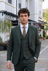 Corbata de tweed de mezcla de lana marrón para hombre