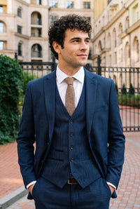 Corbata de tweed de mezcla de lana marrón para hombre