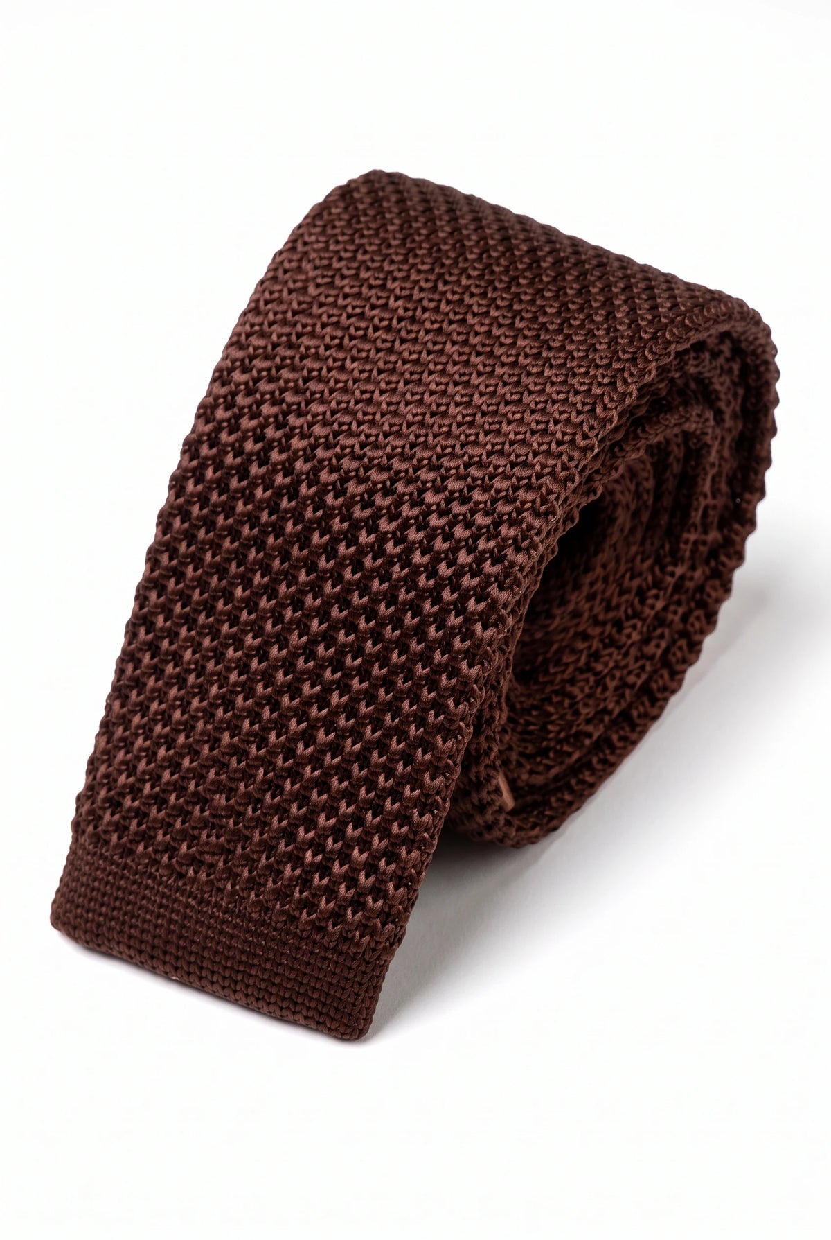 Corbata de poliéster de punto color burdeos para hombre