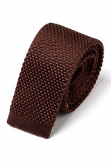 Corbata de poliéster de punto color burdeos para hombre