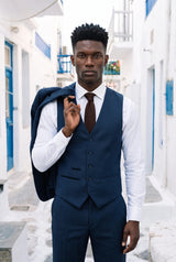 Corbata de poliéster de punto color burdeos para hombre