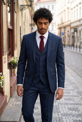 Corbata de punto burdeos para hombre